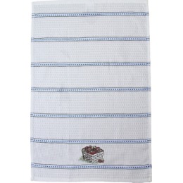 Bonita полотенце "Ежевика в корзине" вафельное, с вышивкой, белое, 40х60 см