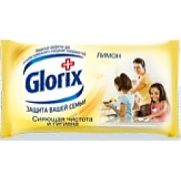 Glorix салфетки влажные "Лимон" для очищения поверхностей, 50 шт