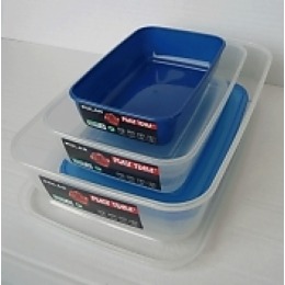Plast Team набор емкостей "Polar" для хранения пищевых продуктов, прямоугольные, голубые прозрачные, 0.45 л, 0.9 л, 1.9 л