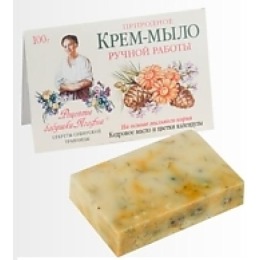 Рецепты бабушки Агафьи крем-мыло "Кедровое масло и календула", 100 г