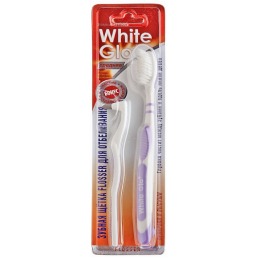 White Glo зубная щетка "Flosser" + ластик для удаления налета
