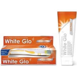 White Glo зубная паста "Отбеливающая" против зубного налета, 150 г + зубная щетка + зубочистки