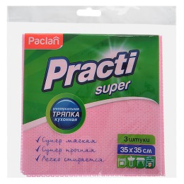 Paclan салфетки "Practi Super Small" 350x350 мм универсальные, 3 шт