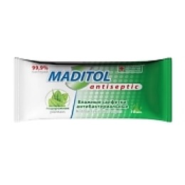 Maditol влажные салфетки "Подорожник" антибактериальные