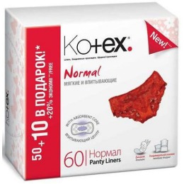 Kotex Прокладки ежедневные "Normal", 50 шт + 10 шт