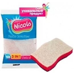 Nicols губка поролоновая для ванной "Netto sensetive", 1 шт
