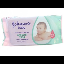 Johnson`s baby салфетки "Особый уход с алое и кипреем", 56 шт