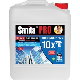 Sanita средство чистящее для стекол канистра, 5 л