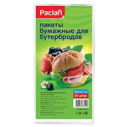 Paclan пакеты бумажные для бутербродов 18х25 см, 25 шт