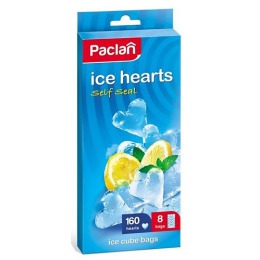 Paclan мешочки для льда сердечки 8х20 шт, тон прозрачный, 160 шт