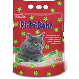 Pi-Pi-Bent наполнитель для кошек "Cенсация свежести" комкующийся, пакет, 5 кг
