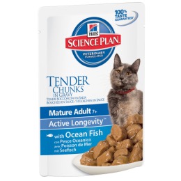 Hill's пауч для пожилых кошек "Science plan" 7+ с рыбой