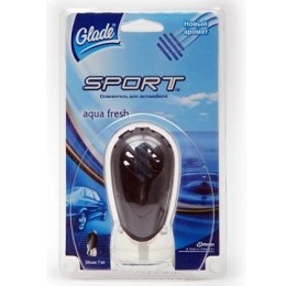 Glade освежитель воздуха "Sport. Aqua Fresh" для автомобиля, 7 мл