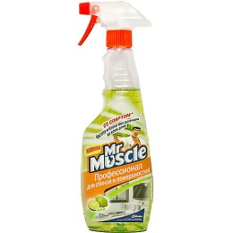 Мистер Мускул чистящее и моющее средство для стекол и других поверхностей "Лайм" с распылителем