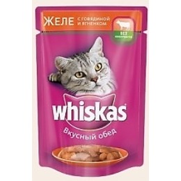 Whiskas корм в желе "Говядина, ягненок", 85 г