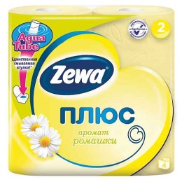Zewa туалетная бумага "Плюс" 2 слойная с ароматом ромашки, 4 шт