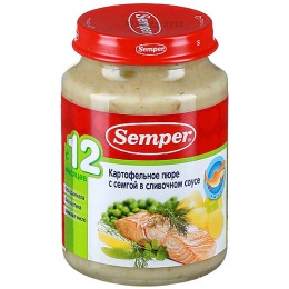 Semper пюре "Картофель с сёмгой в сливочном соусе"
