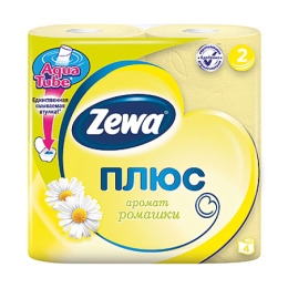 Zewa бумага туалетная "Плюс" 2 слойная с ароматом ромашки