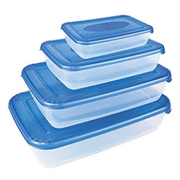 Plast Team набор емкостей для хранения пищевых продуктов Рolar" голубая, прямоугольная 4 шт