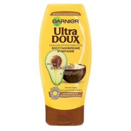 Garnier бальзам "Ultra Doux. Восстановление и питание" с карите и авокадо для поврежденных и секущихся волос