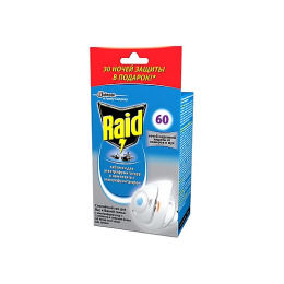 Raid электродиффузор против комаров и мух + сменный блок 30 ночей + сменный блок 30 ночей