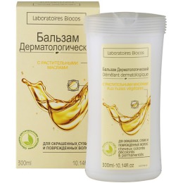Biocos бальзам дерматологический для окрашенных, сухих и поврежденных волос, с растительными маслами, 300 мл