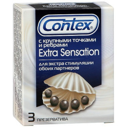 Contex презервативы"Extra Sensation" с крупными точками и ребрами