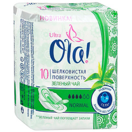 Ola прокладки "Ultra normal. Зеленый чай" шелковистая поверхность
