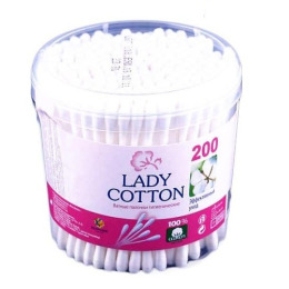 Lady Cotton ватные палочки в круглой банке