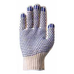 Grifon перчатки хлопчатобумажные с пвх напылением белые, размер M