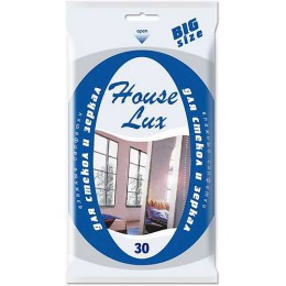 House Lux салфетки влажные "BigSize" для стекол и зеркал, 30 шт