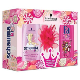 Schauma набор детский для девочек Fa шампунь & бальзам 225 мл + Fa "Kids" гель для душа + ободок для волос