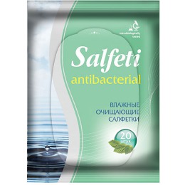 Salfeti салфетки влажные антибактериальные очищающие, 20 шт