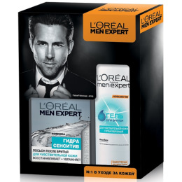 L'Oreal набор гель для бритья "Men Expert" для чувствительной кожи, 200 мл + лосьон после бритья "Men Expert. Гидра Сенситив" для чувствительной кожи, 100 мл