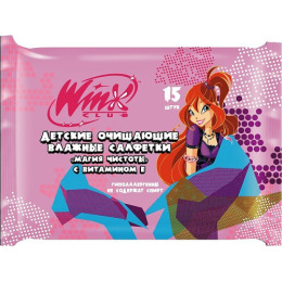 Winx салфетки детские гигиенические "Магия чистоты с витамином Е"