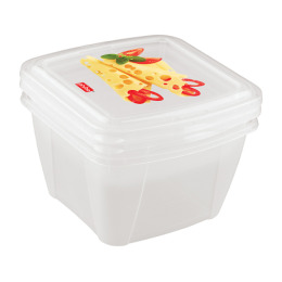 Бытпласт комплект контейнеров для холодильника и микроволновой печи "Fresco" с декором