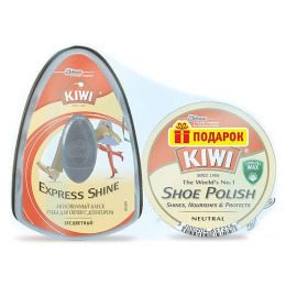 Kiwi губка с дозатором для обуви бесцветнпая 7 мл + крем для обуви нейтральный 50 мл