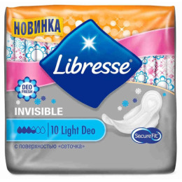 Libresse прокладки гигиенические "Инвизибл Лайт Део" с поверхностью-сеточка