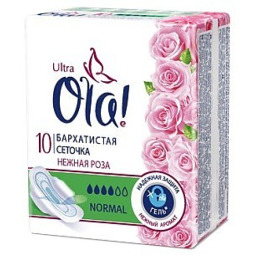 Ola прокладки "Ultra Normal. Бархатистая сеточка с ароматом Роза"