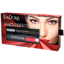 IsaDora набор тушь для ресниц "Build-up Mascara Extra Volume" тон 01 и карандаш для век "Perfect Contour Kajal" тон 60