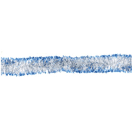 Феерика мишура глянцевая серебряная с темно-синими кончиками, длина 2 м
