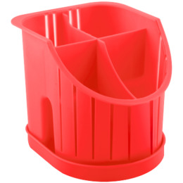 Пластик центр сушилка для столовых приборов "Красный"  4х-секционная