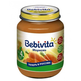 Bebivita пюре "Морковь" для детей старше 4-х месяцев