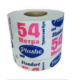 Plushe туалетная бумага "Eco Plushe" серая со втулкой, 1 слой 54м