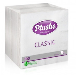 Plushe салфетки "Classic" белые пастель 24 х 24 см, 1 слой