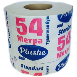 Plushe туалетная бумага "Эко" 35 метров 1 слой серая втулка