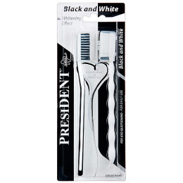 President набор зубных щеток "Black & White" средней жесткости
