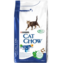 Cat Chow корм 3 в 1 профилактика мочекаменной болезни, комков шерсти, здоровье полости рта для кошек
