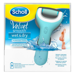 Scholl роликовая пилка "Velvet Smooth Wet&Dry" с аккумулятором