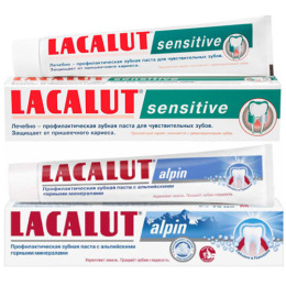 Lacalut зубная паста "Сенситив" 75 мл + зубная паста "Альпин" 75 мл